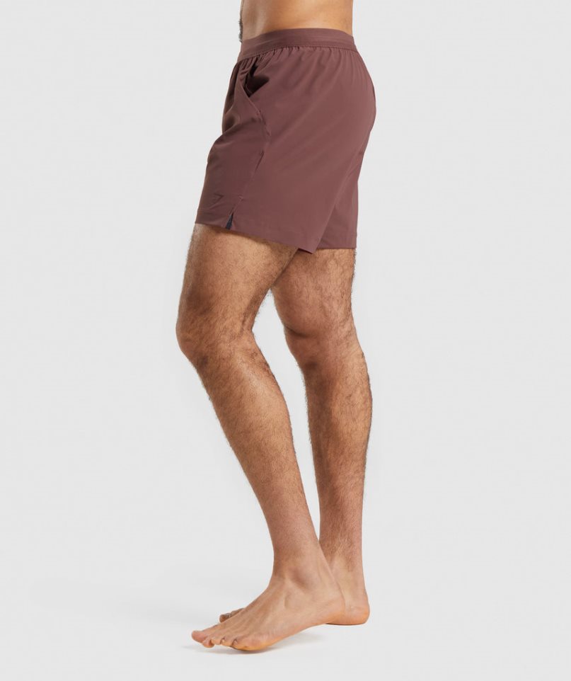 Men's Gymshark Studio Shorts Brown | NZ 3WCILU